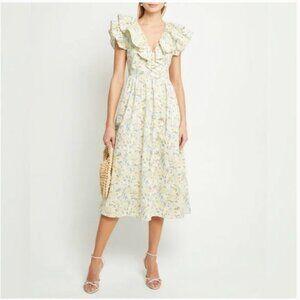 O.P.T. Kate Dress Women's XS Floral Ruffle Midi Sundress
